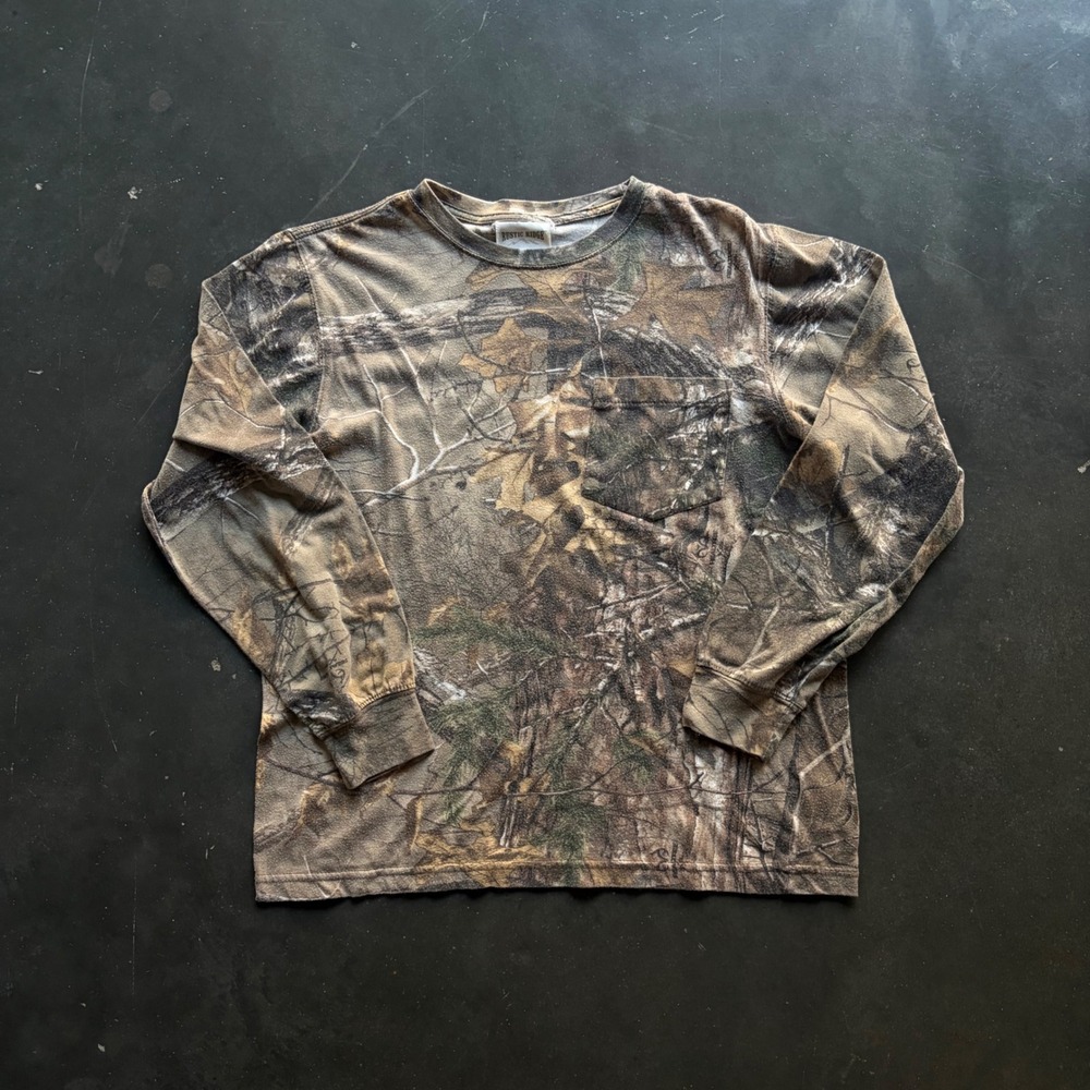 Rustic Ridge Womens Camo Long Sleeve Pocket T-Shirt RealTree Hunting Top Medium